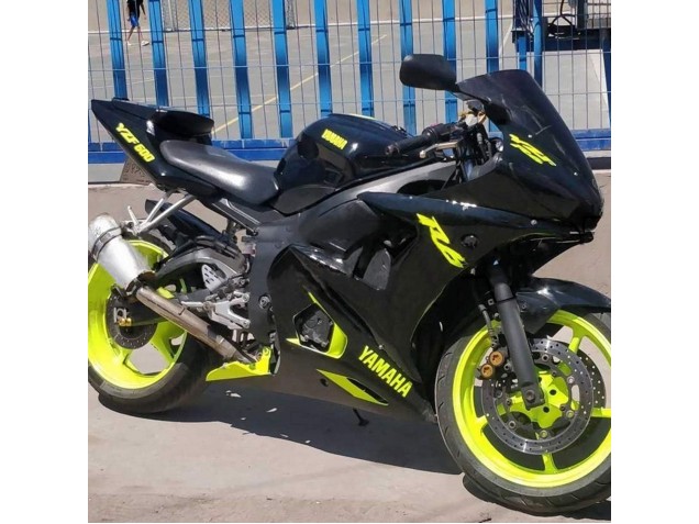 Carenados Moto Yamaha YZF R6S 2006-2009 - Negro Brillante Neon Amarillo Baratos