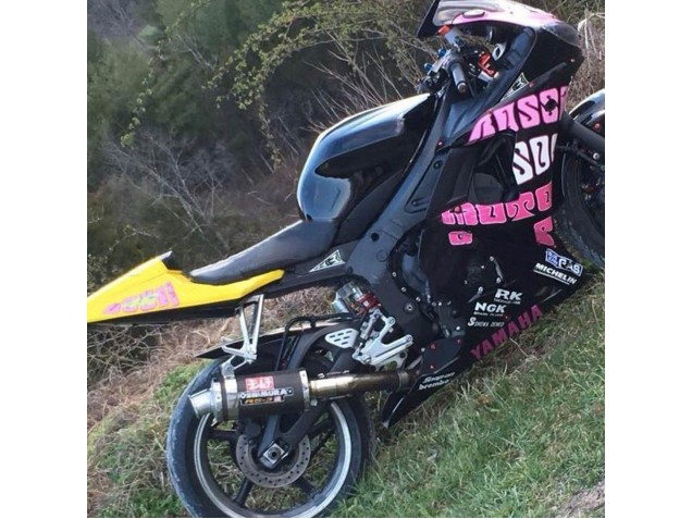 Carenados Moto Yamaha YZF R6 2003-2004 - Amarillo Rosa Negro Brillante Rossi Repsol 46 Baratos