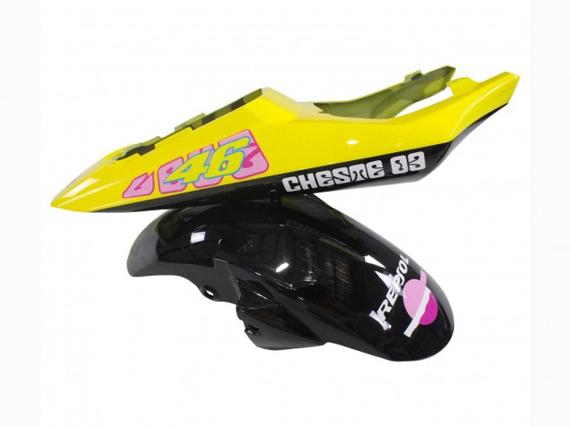 Carenados Moto Yamaha YZF R6 2003-2004 - Amarillo Rosa Negro Brillante Rossi Repsol 46 Baratos