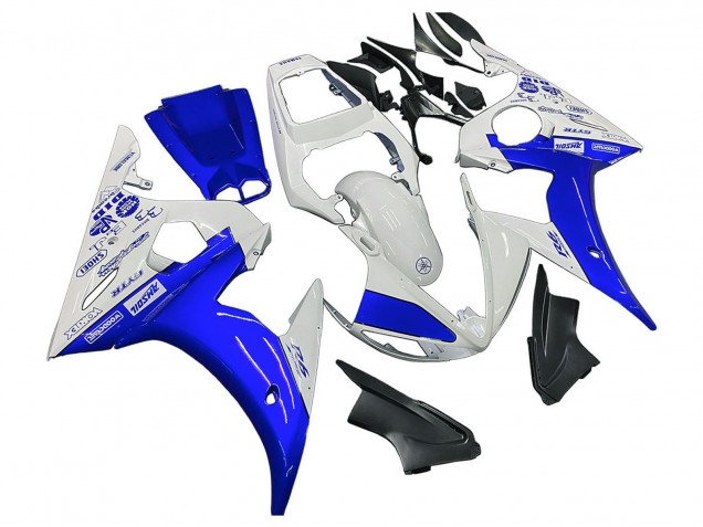 Carenados Moto Yamaha YZF R6 2003-2004 - Blanco Azul GYTR Baratos