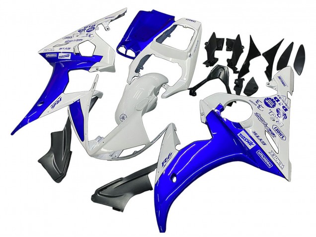 Carenados Moto Yamaha YZF R6 2003-2004 - Blanco Azul GYTR Baratos
