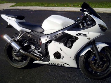 Carenados Moto Yamaha YZF R6 2003-2004 - Blanco Negro Calcomanías Baratos