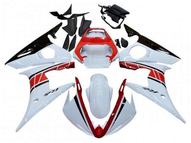 Carenados Moto Yamaha YZF R6S 2006-2009 - Blanco Rojo Negro Brillante Baratos