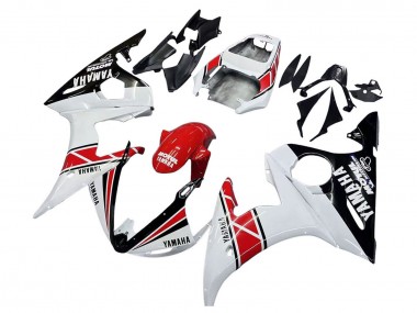 Carenados Moto Yamaha YZF R6 2003-2004 - Blanco Rojo Negro Brillante Motul Baratos