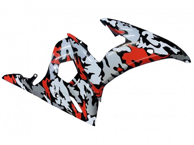 Carenados Moto Yamaha YZF R6 2003-2004 - Negro Rojo Gris Camouflage Baratos