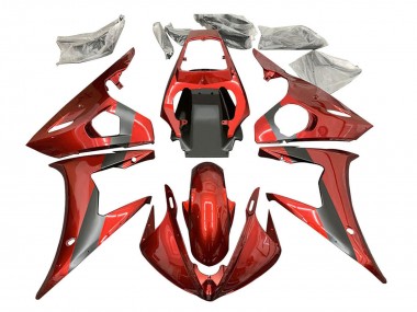 Carenados Moto Yamaha YZF R6S 2006-2009 - Rojo Negro Mate Baratos