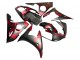 Carenados Moto Yamaha YZF 600 R6 2005 - Negro Mate Rojo Geométrico Baratos