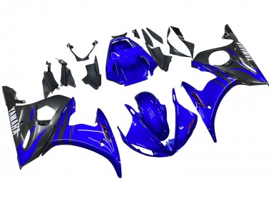 Carenados Moto Yamaha YZF 600 R6 2005 - Azul Brillante Negro Baratos