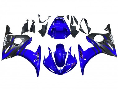 Carenados Moto Yamaha YZF 600 R6 2005 - Azul Brillante Negro Baratos