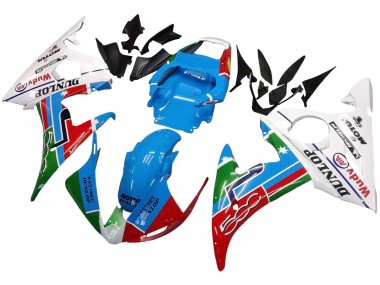 Carenados Moto Yamaha YZF 600 R6 2005 - Azul Claro Blanco Verde Rojo Kastinee Dunlop Motul Baratos