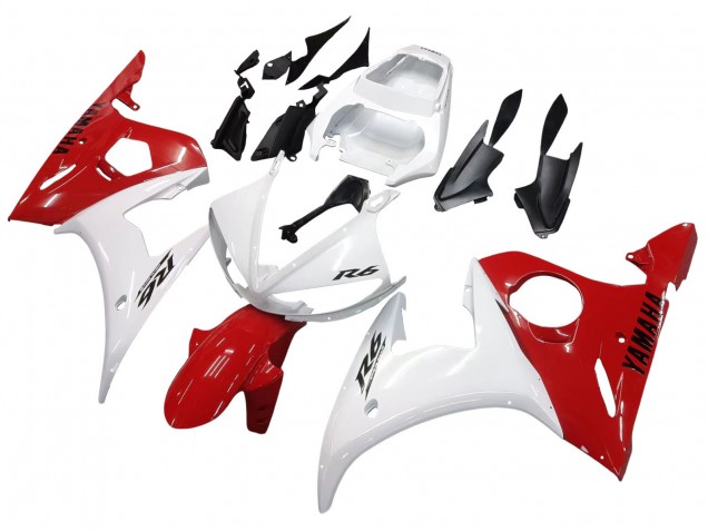 Carenados Moto Yamaha YZF 600 R6 2005 - Blanco Rojo Baratos