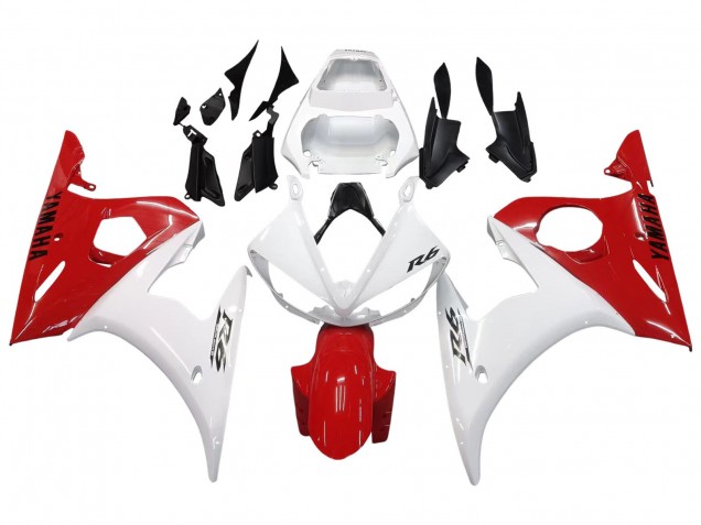 Carenados Moto Yamaha YZF 600 R6 2005 - Blanco Rojo Baratos