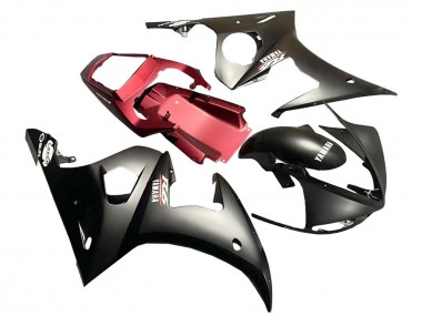 Carenado Moto Yamaha YZF 600 R6 2005 - Negro Mate Rojo Baratos