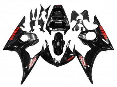 Carenados Moto Yamaha YZF 600 R6 2005 - Negro Rojo Baratos