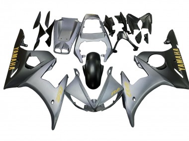 Carenados Moto Yamaha YZF 600 R6 2005 - Gris Negro Mate Oro Baratos