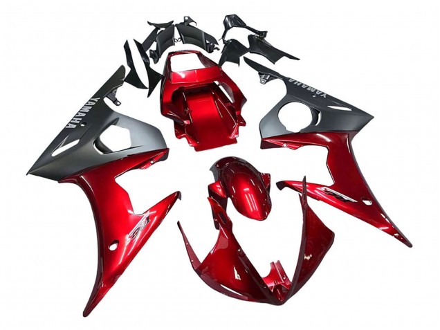 Kits Carenado Moto Yamaha YZF 600 R6 2005 - Rojo Negro Mate Baratos