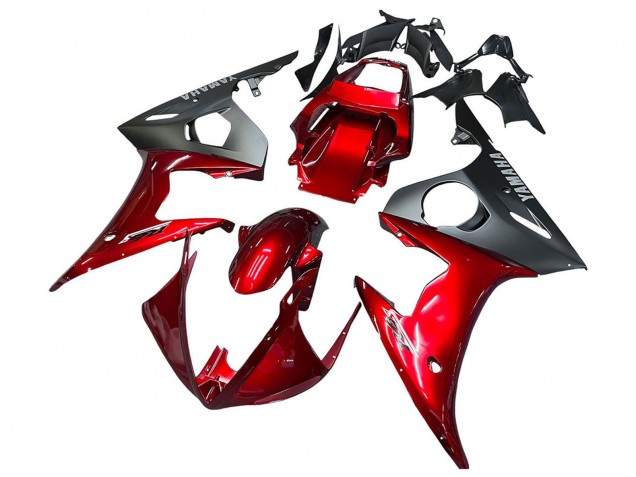 Kits Carenado Moto Yamaha YZF 600 R6 2005 - Rojo Negro Mate Baratos
