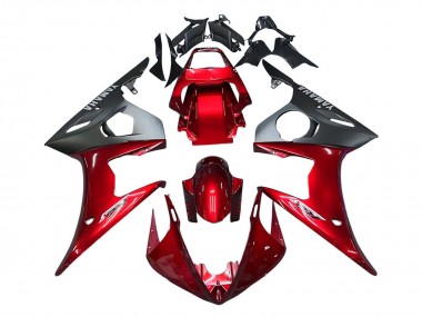 Kits Carenado Moto Yamaha YZF 600 R6 2005 - Rojo Negro Mate Baratos
