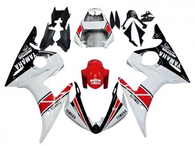 Carenados Moto Yamaha YZF 600 R6 2005 - Blanco Negro Rojo Motul Baratos