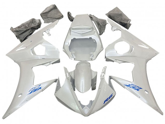 Carenados Moto Yamaha YZF 600 R6 2005 - Blanco Azul Baratos