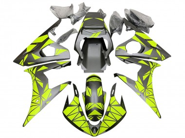 Carenados Moto Yamaha YZF 600 R6 2005 - Negro Mate Neon Verde Baratos