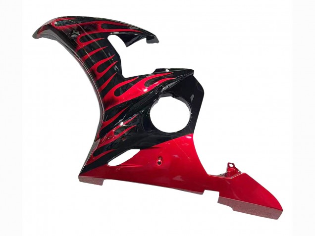 Carenados Moto Yamaha YZF 600 R6 2005 - Negro Rojo Llama Baratos
