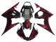 Carenados Moto Yamaha YZF 600 R6 2005 - Negro Rojo Llama Baratos
