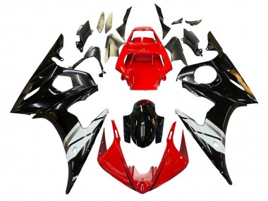 Carenados Moto Yamaha YZF 600 R6 2005 - Rojo Blanco Negro Brillante Baratos