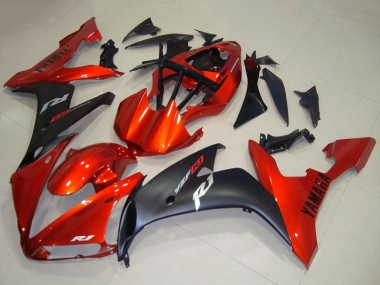 Carenados Moto Yamaha YZF R1 2004-2006 - Rojo Negro Mate Baratos