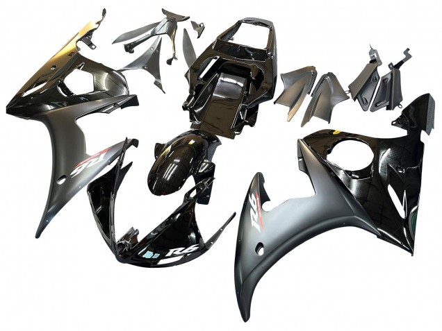 Carenados Moto Yamaha YZF 600 R6 2005 - Negro Brillante Negro Mate Oro Baratos