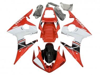 Carenados Moto Yamaha YZF 600 R6 2005 - Blanco Rojo Negro Brillante Baratos