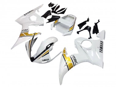 Carenados Moto Yamaha YZF 600 R6 2005 - Blanco Oro Negro Baratos