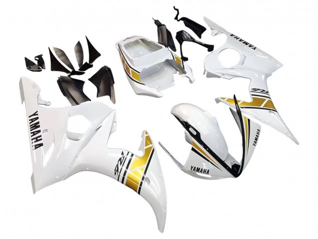 Carenados Moto Yamaha YZF 600 R6 2005 - Blanco Oro Negro Baratos