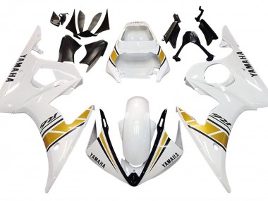 Carenados Moto Yamaha YZF 600 R6 2005 - Blanco Oro Negro Baratos