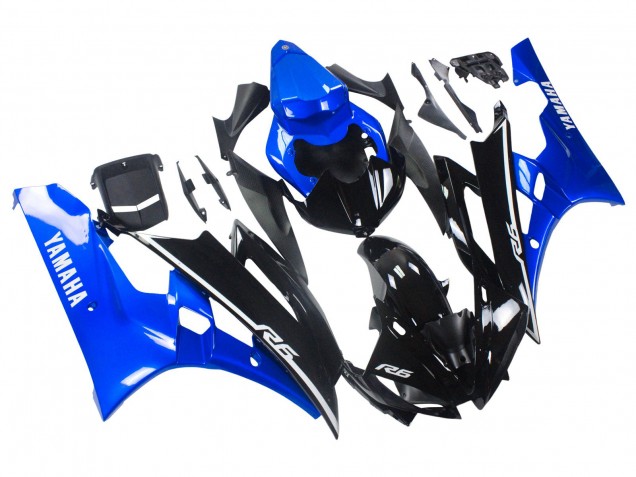 Carenados Moto Yamaha YZF 600 R6 2006-2007 - Azul Negro Brillante Baratos
