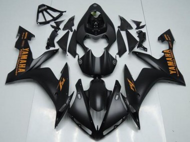 Carenados Moto Yamaha YZF R1 2004-2006 - Negro Mate Naranja Baratos