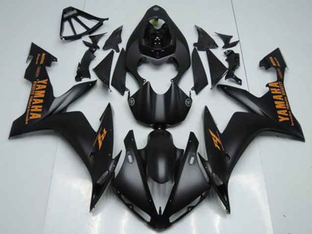Carenados Moto Yamaha YZF R1 2004-2006 - Negro Mate Naranja Baratos