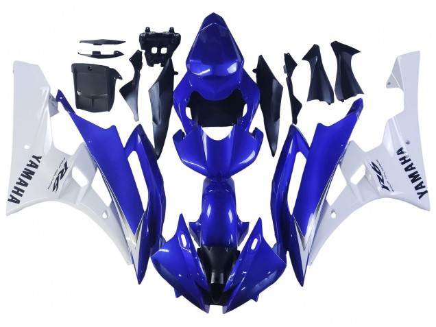 Carenados Moto Yamaha YZF 600 R6 2006-2007 - Blanco Azul Negro Baratos