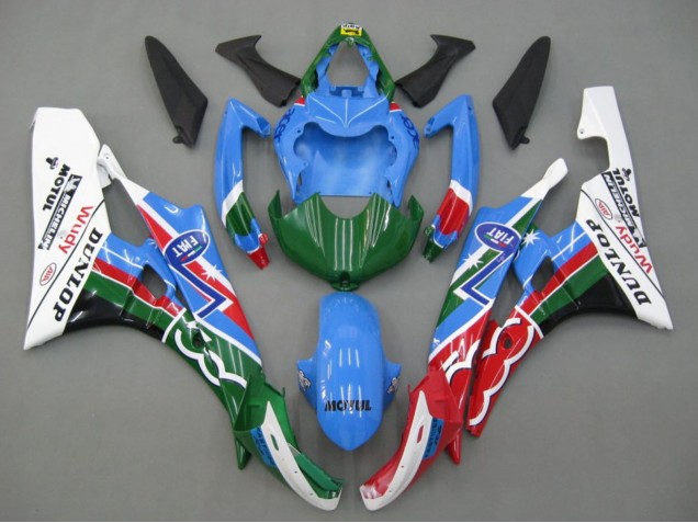 Carenados Moto Yamaha YZF 600 R6 2006-2007 - Azul Verde Blanco Rojo Dunlop Michelin Motul Baratos