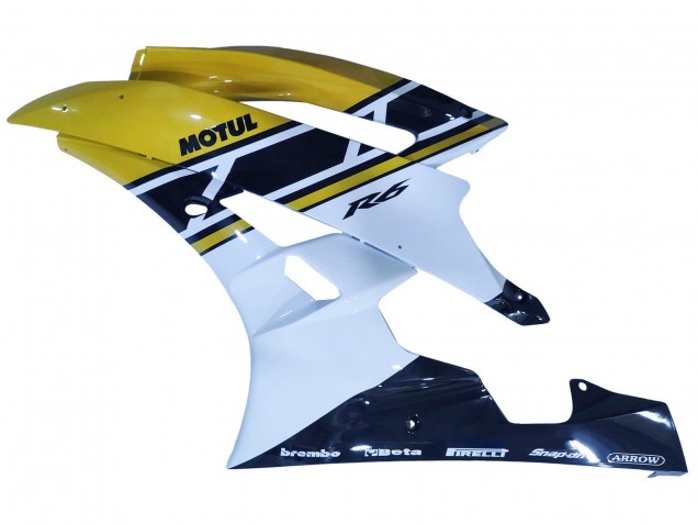 Carenados Moto Yamaha YZF 600 R6 2006-2007 - Amarillo Blanco Negro Brillante Motul Baratos