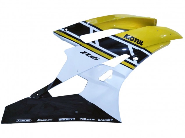 Carenados Moto Yamaha YZF 600 R6 2006-2007 - Amarillo Blanco Negro Brillante Motul Baratos