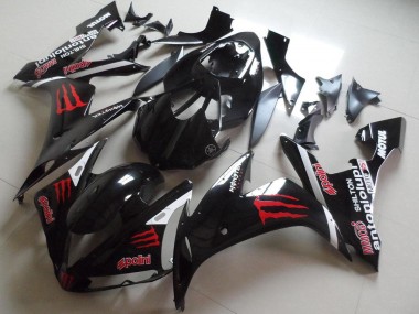Carenados Moto Yamaha YZF R1 2004-2006 - Negro Brillante Rojo Monstruo Baratos