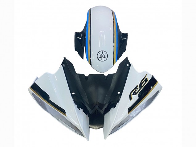 Carenado Moto Yamaha YZF 600 R6 2008-2016 - Blanco Azul Negro Brillante Baratos