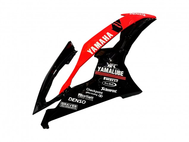 Carenados Moto Yamaha YZF 600 R6 2008-2016 - Rojo Negro Brillante DENSO Yamalube 21 Baratos