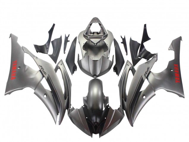 Carenados Moto Yamaha YZF 600 R6 2008-2016 - Gris Mate Rojo Calcomanías Baratos
