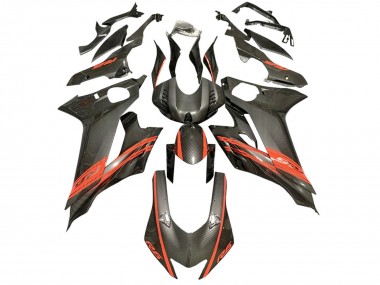 Carenados Moto Yamaha YZF 600 R6 2017-2023 - Rojo Negro FibraCarbono Estilo Baratos