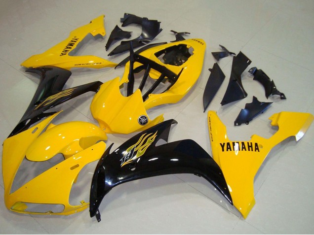 Carenados Moto Yamaha YZF R1 2004-2006 - Amarillo Negro Brillante Baratos