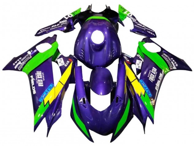 Carenados Moto Yamaha YZF 600 R6 2017-2023 - Verde Púrpura Amarillo Negro Trick Star Baratos