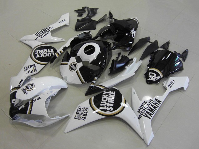 Carenados Moto Yamaha YZF R1 2007-2008 - Blanco Negro Lucky Strike Baratos