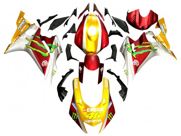 Carenados Moto Yamaha YZF 600 R6 2017-2023 - Oro Rojo Verde Monstruo Baratos